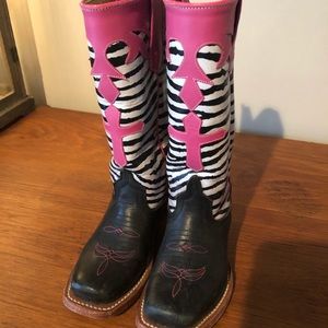 Girls leather cowboy boots